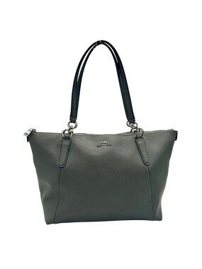 Coach Gray Crossgrain Leather Shoulder Bag F57526